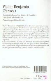 Oeuvres t.1 - 4ème de couverture - Format classique