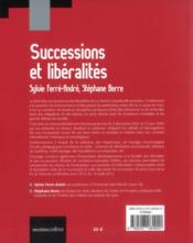 Droit civil ; successions et libéralités (édition 2012) - 4ème de couverture - Format classique