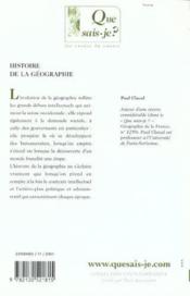 Histoire de la geographie (3e ed) qsj 65  - Paul Claval 