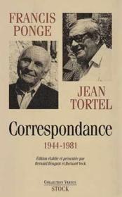 Francis Ponge - Jean Tortel, Correspondance (1944-1981) - Couverture - Format classique