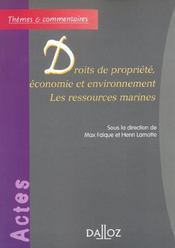 Droits de propriete, economie et environnement. les ressources marines - Intérieur - Format classique