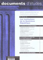 Les institutions de la quatrieme republique - Intérieur - Format classique