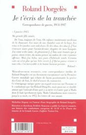 Je t'écris de la tranchée ; correspondance de guerre, 1914-1917 - 4ème de couverture - Format classique