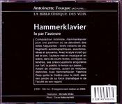 Hammerklavier - 4ème de couverture - Format classique