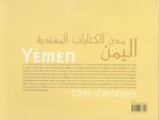 Yémen, cités d'écritures - 4ème de couverture - Format classique