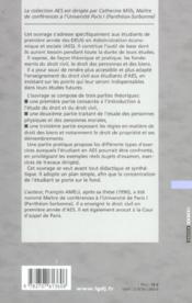 DROIT CIVIL ; INTRODUCTION, LES PERSONNES, LES BIENS ; AES (4e édition) - 4ème de couverture - Format classique
