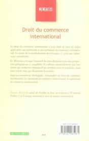 Droit du commerce international (2e édition) - 4ème de couverture - Format classique