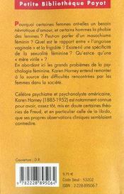 La Psychologie De La Femme - 4ème de couverture - Format classique