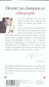 Les annales des dicos d'or de Bernard Pivot ; devenez un champion d'orthographe ; seniors - 4ème de couverture - Format classique