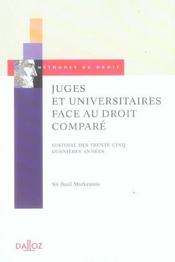 Juges et universitaires face au droit comparé ; histoire des trente-cinq dernières années - Intérieur - Format classique