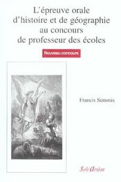 L'Epreuve D'Histoire Et De Geographie Au Concours De Professeurs Des Ecoles - Intérieur - Format classique