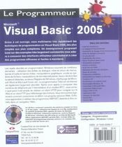 Visual basic 2005 ; programmeur toolpack - 4ème de couverture - Format classique