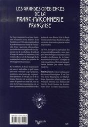 Les grandes obédiences de la franc-maçonnerie française - 4ème de couverture - Format classique