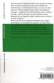 Mathématique du crime - 4ème de couverture - Format classique