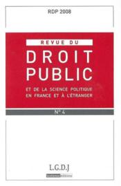 Revue de droit public rdp n 4 2008 - Couverture - Format classique