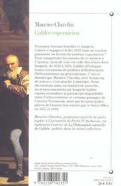 Galilée copernicien - 4ème de couverture - Format classique
