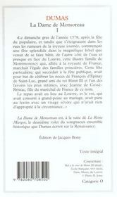La dame de Monsoreau t.1 - 4ème de couverture - Format classique