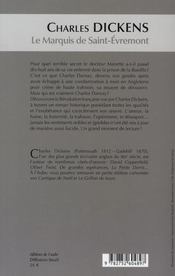 Le marquis de Saint-Evremont - 4ème de couverture - Format classique