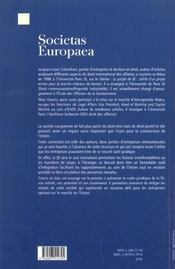 Societas europaea. la societe europeenne - 4ème de couverture - Format classique