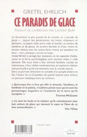 Ce paradis de glace - 4ème de couverture - Format classique