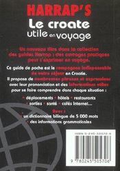 Le Croate Utile En Voyage - 4ème de couverture - Format classique