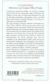 Mémoires sur Charles VIII et l'Italie : Livres VII et VIII - 4ème de couverture - Format classique