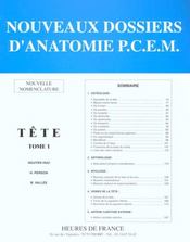 Anatomie : tete tome 1 - Intérieur - Format classique