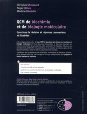 QCM de biochimie et biologie moléculaire - 4ème de couverture - Format classique