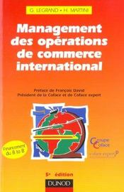 Management Des Operations De Commerce International ; 5e Edition 2001 - Intérieur - Format classique