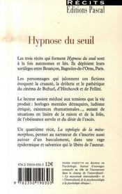 Hypnose du seuil - 4ème de couverture - Format classique
