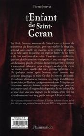 L'enfant de saint-Géran - 4ème de couverture - Format classique