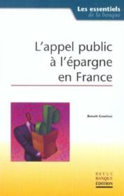 L'appel public à l'épargne en France - Couverture - Format classique