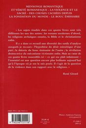 De la violence à la divinité - 4ème de couverture - Format classique