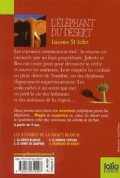 Les mystères de la girafe blanche t.4 ; l'éléphant du désert - 4ème de couverture - Format classique