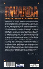 Rwanda ; pour un dialogue de mémoires - 4ème de couverture - Format classique