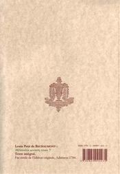 Mémoires secrets ou journal d'un observateur t.7 1773-1775 - 4ème de couverture - Format classique