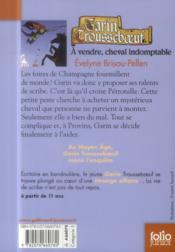 Garin Trousseboeuf t.8 ; à vendre, cheval indomptable - 4ème de couverture - Format classique