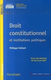 Droit constitutionnel  - Foillard Philippe 