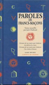 Paroles De Francs Macons - Couverture - Format classique