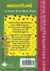 Marsupilami t.2 ; le trésor de la Santa Pioca - 4ème de couverture - Format classique