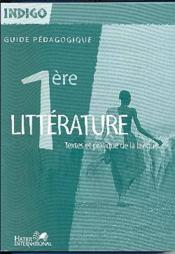 Indigo ; français ; 1re ; guide pédagogique - Couverture - Format classique