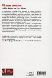 Alliances animales - 4ème de couverture - Format classique