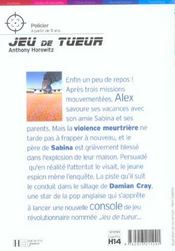 Alex Rider T.4 ; jeu de tueur - 4ème de couverture - Format classique