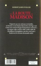 Sur la route de madison - 4ème de couverture - Format classique