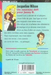 Un nouveau défi pour jenny b. - 4ème de couverture - Format classique