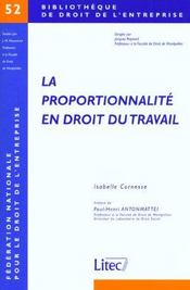 La proportionnalite en droit du travail - Intérieur - Format classique