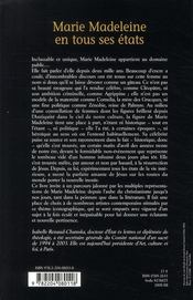 Marie Madeleine dans tous ses états ; typologie d'une figure dans les arts et les lettres (IV-XXI siècle) - 4ème de couverture - Format classique