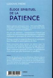 Petit éloge spirituel de la patience - 4ème de couverture - Format classique