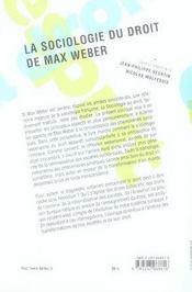 La sociologie du droit de Max Weber - 4ème de couverture - Format classique