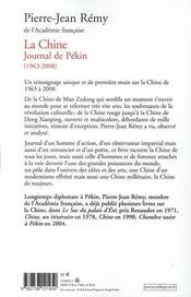 La Chine ; journal de Pékin (1963-2008) - 4ème de couverture - Format classique
